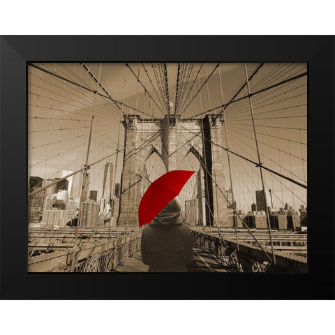 Across The Bridge Black Modern Wood Framed Art Print by Phillip, Jamie