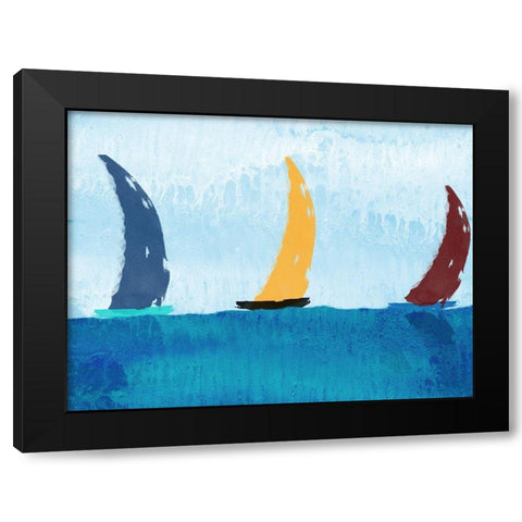 Sail Boats Black Modern Wood Framed Art Print by Phillip, Jamie