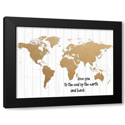 Worldly Love Black Modern Wood Framed Art Print with Double Matting by Phillip, Jamie