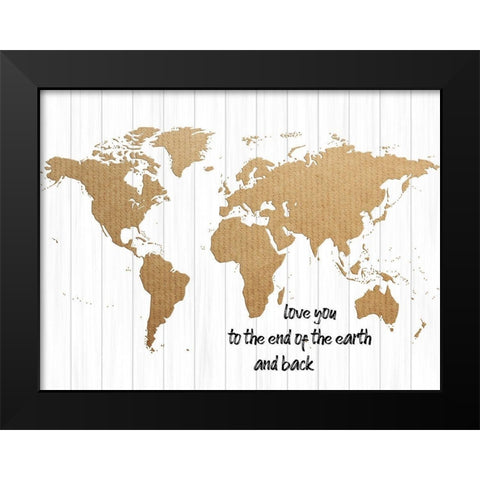 Worldly Love Black Modern Wood Framed Art Print by Phillip, Jamie