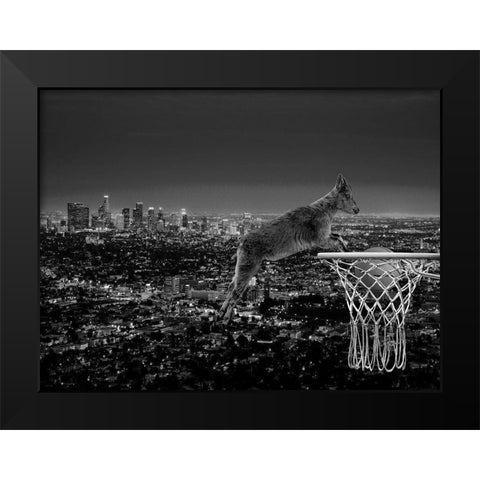 The Goat Black Modern Wood Framed Art Print by Phillip, Jamie