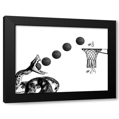 Mamba Black Modern Wood Framed Art Print by Phillip, Jamie