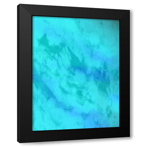 Aqua Texture Black Modern Wood Framed Art Print with Double Matting by Phillip, Jamie