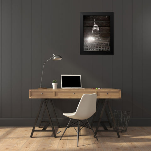 Good Night  New York Black Modern Wood Framed Art Print by Phillip, Jamie