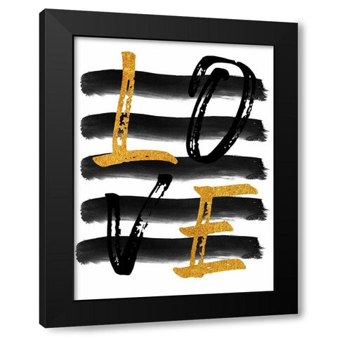 Golden Kinda Love 1 Black Modern Wood Framed Art Print with Double Matting by Phillip, Jamie