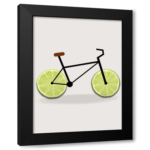 Lime Bike Black Modern Wood Framed Art Print by Phillip, Jamie