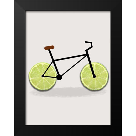 Lime Bike Black Modern Wood Framed Art Print by Phillip, Jamie