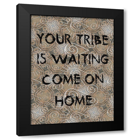 Find Your Tribe 2 Black Modern Wood Framed Art Print with Double Matting by Phillip, Jamie