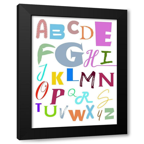 ABC Black Modern Wood Framed Art Print by Phillip, Jamie