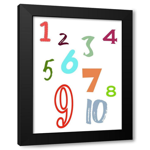 123 Black Modern Wood Framed Art Print by Phillip, Jamie