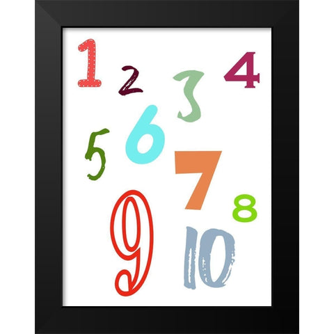 123 Black Modern Wood Framed Art Print by Phillip, Jamie