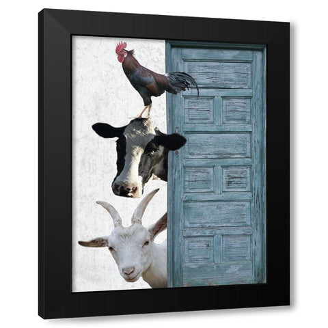 Happy Farm 1 Black Modern Wood Framed Art Print by Phillip, Jamie