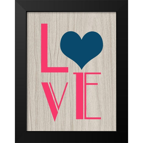 Love Black Modern Wood Framed Art Print by Phillip, Jamie
