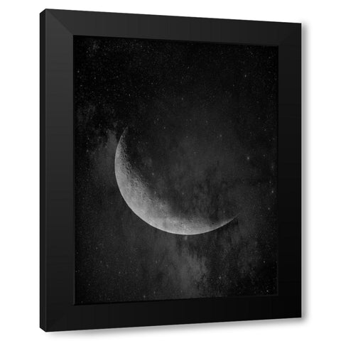 Moon Black Modern Wood Framed Art Print by Phillip, Jamie