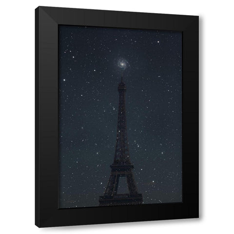 Astronomical Paris Black Modern Wood Framed Art Print with Double Matting by Phillip, Jamie