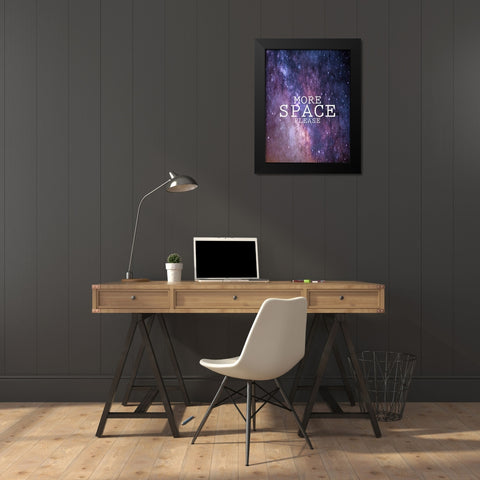 More Space Please Black Modern Wood Framed Art Print by Phillip, Jamie
