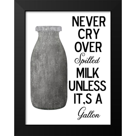 Milk Black Modern Wood Framed Art Print by Phillip, Jamie