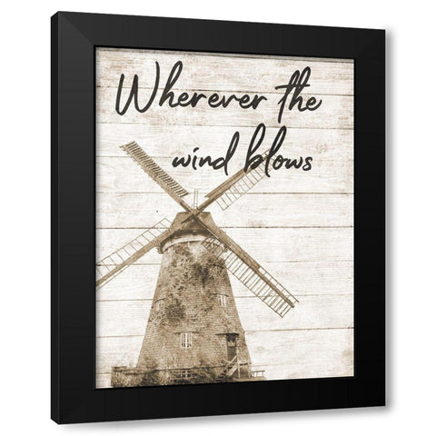 Wind Farm Black Modern Wood Framed Art Print by Phillip, Jamie