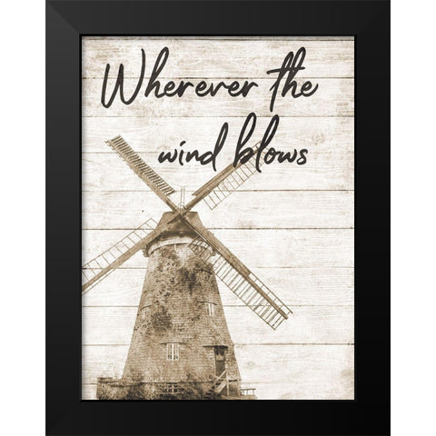 Wind Farm Black Modern Wood Framed Art Print by Phillip, Jamie