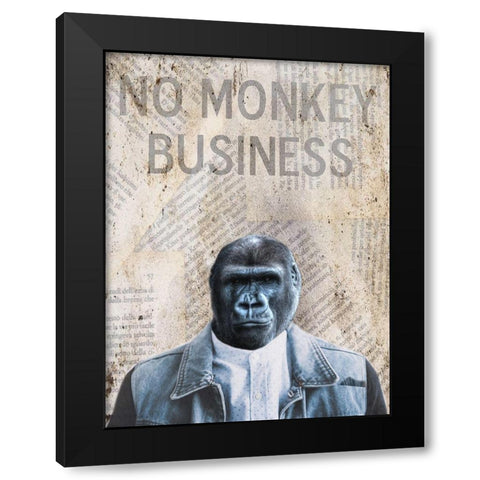 Monkey Business Black Modern Wood Framed Art Print with Double Matting by Phillip, Jamie