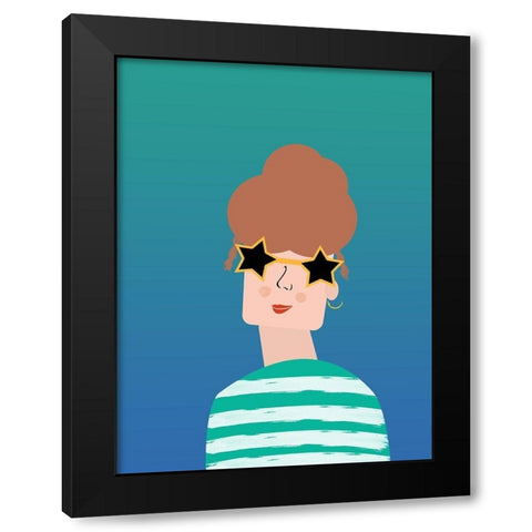 Pretty Woman Black Modern Wood Framed Art Print with Double Matting by Phillip, Jamie