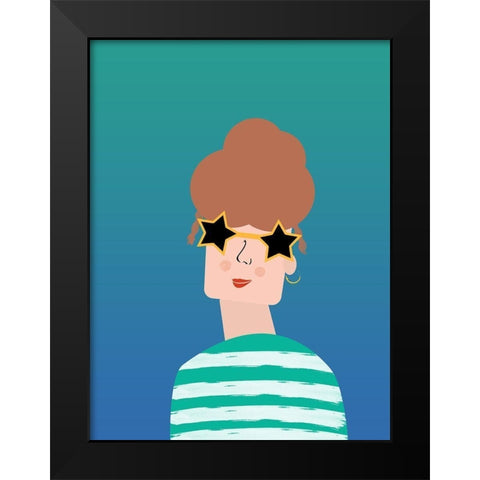 Pretty Woman Black Modern Wood Framed Art Print by Phillip, Jamie