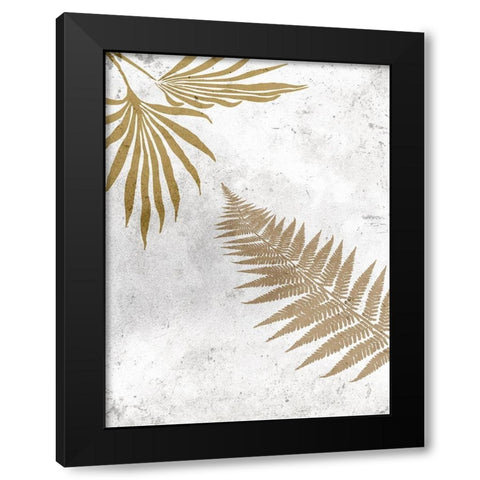 Gold Fern Black Modern Wood Framed Art Print by Phillip, Jamie