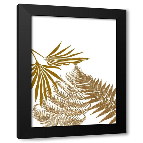 Gold Fern 2 Black Modern Wood Framed Art Print with Double Matting by Phillip, Jamie