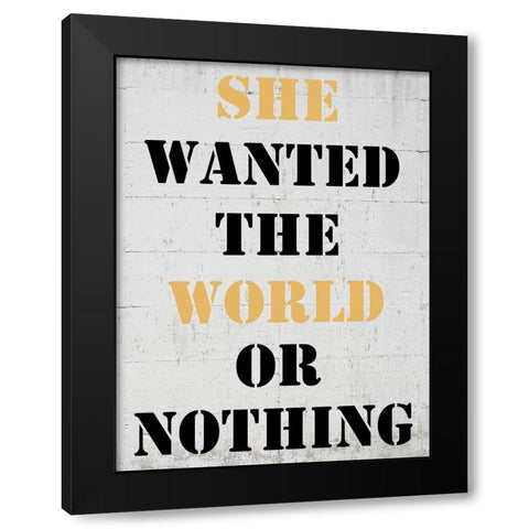 World Black Modern Wood Framed Art Print with Double Matting by Phillip, Jamie