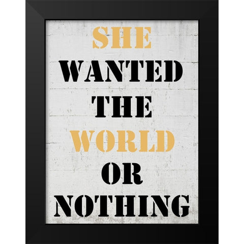 World Black Modern Wood Framed Art Print by Phillip, Jamie