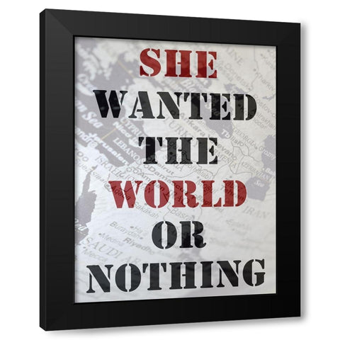 World 2 Black Modern Wood Framed Art Print by Phillip, Jamie
