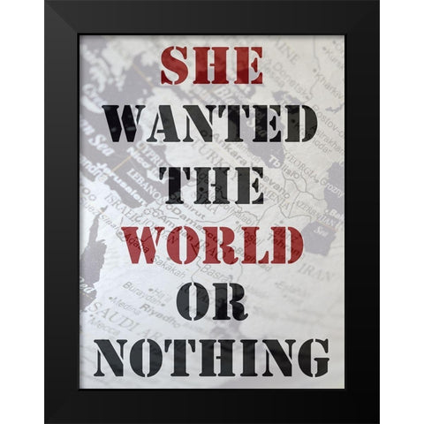World 2 Black Modern Wood Framed Art Print by Phillip, Jamie