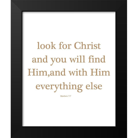 Matthew 7-7 Black Modern Wood Framed Art Print by Phillip, Jamie