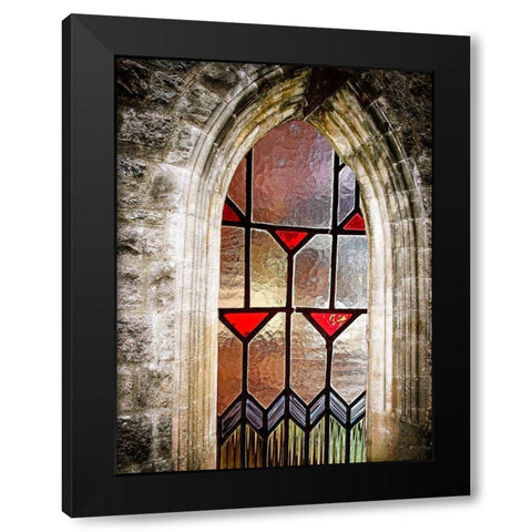 Stained Glass Black Modern Wood Framed Art Print with Double Matting by Phillip, Jamie