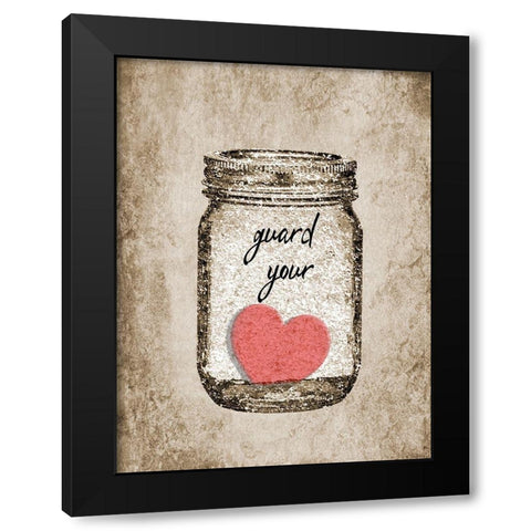 Heart 2 Black Modern Wood Framed Art Print with Double Matting by Phillip, Jamie