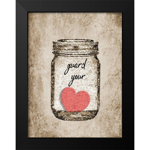 Heart 2 Black Modern Wood Framed Art Print by Phillip, Jamie