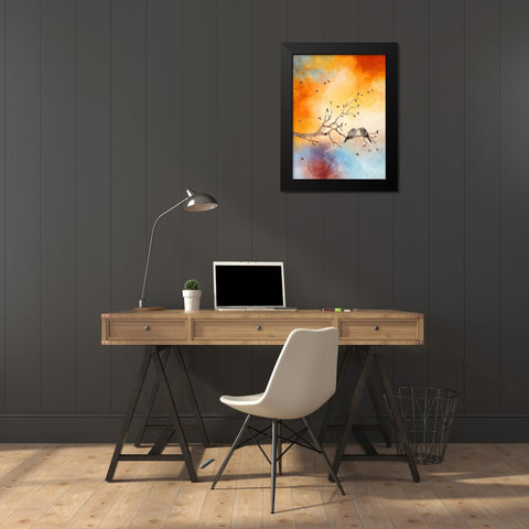 Abstract Bird Black Modern Wood Framed Art Print by Phillip, Jamie