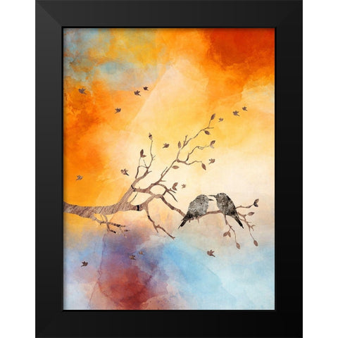 Abstract Bird Black Modern Wood Framed Art Print by Phillip, Jamie