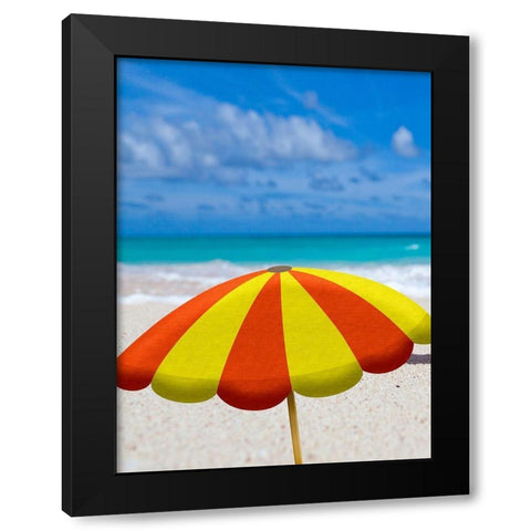 Beach Cat Black Modern Wood Framed Art Print by Phillip, Jamie