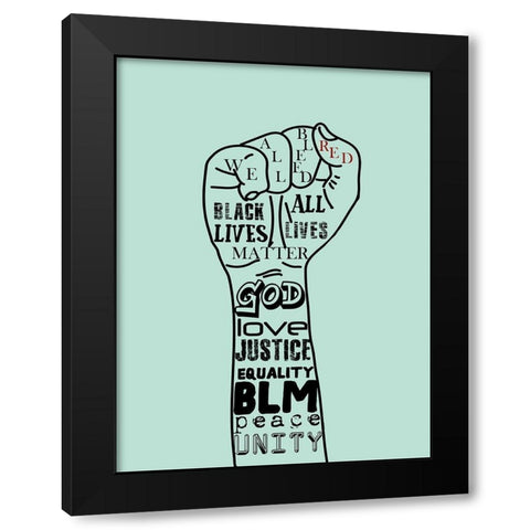 Black Lives Red Black Modern Wood Framed Art Print with Double Matting by Phillip, Jamie