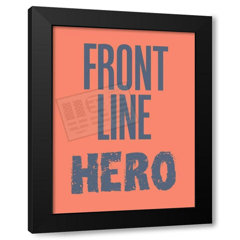 Front Line Black Modern Wood Framed Art Print by Phillip, Jamie