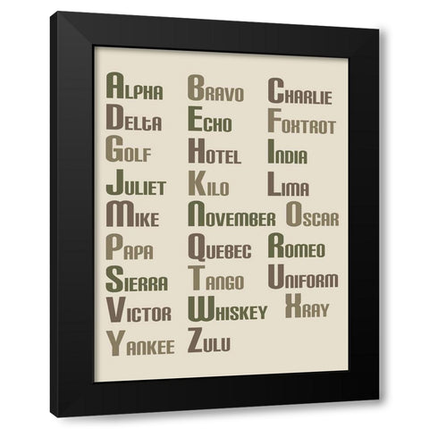 Morse Code Black Modern Wood Framed Art Print with Double Matting by Phillip, Jamie