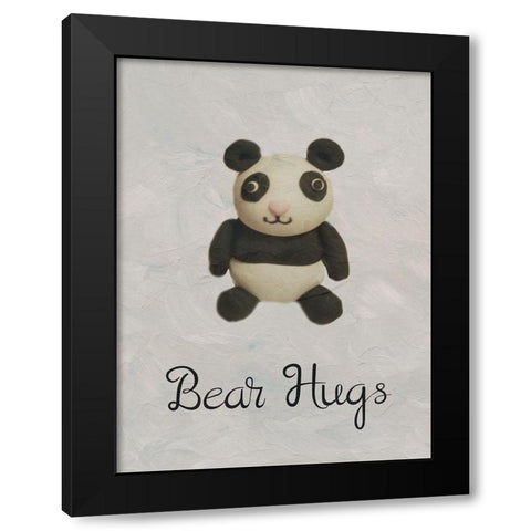 Bear Hugs Black Modern Wood Framed Art Print by Phillip, Jamie