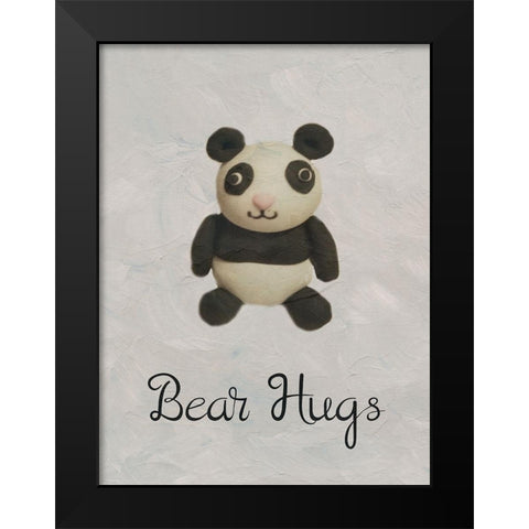 Bear Hugs Black Modern Wood Framed Art Print by Phillip, Jamie