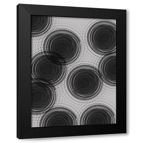 Circular Pattern Black Modern Wood Framed Art Print by Phillip, Jamie
