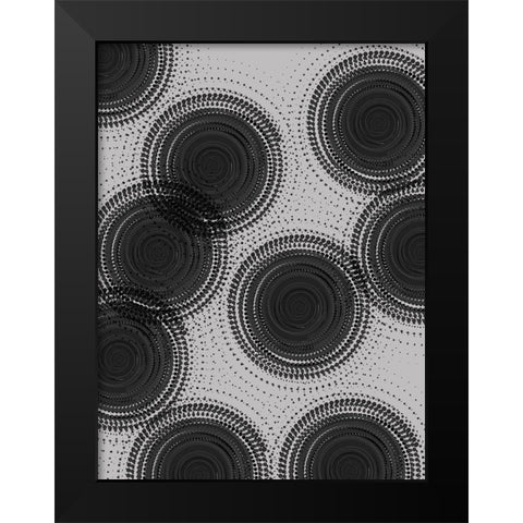 Circular Pattern Black Modern Wood Framed Art Print by Phillip, Jamie