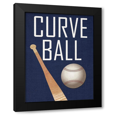 Baseball Black Modern Wood Framed Art Print with Double Matting by Phillip, Jamie