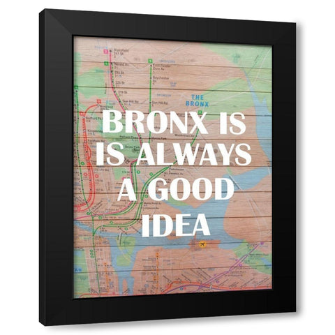 Bronx Train Black Modern Wood Framed Art Print with Double Matting by Phillip, Jamie