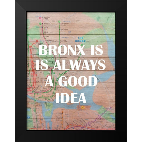 Bronx Train Black Modern Wood Framed Art Print by Phillip, Jamie