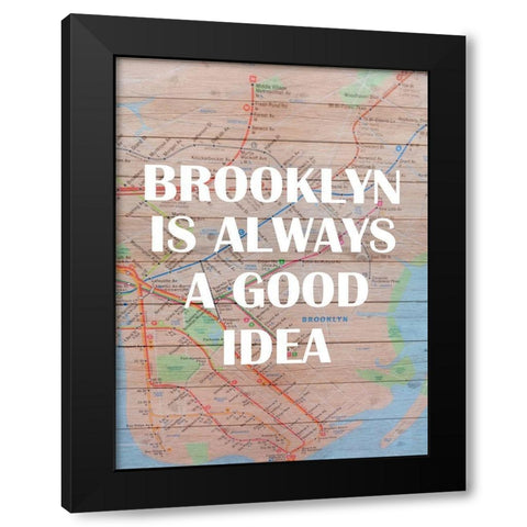 Brooklyn Train Black Modern Wood Framed Art Print with Double Matting by Phillip, Jamie